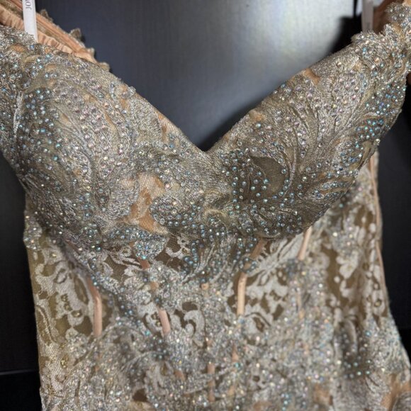 Jovani Champagne Crystal Evening Gown – Size 14 – Worn Once - Picture 2 of 13